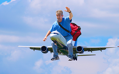 Man on airplane