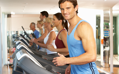 Man running in gym